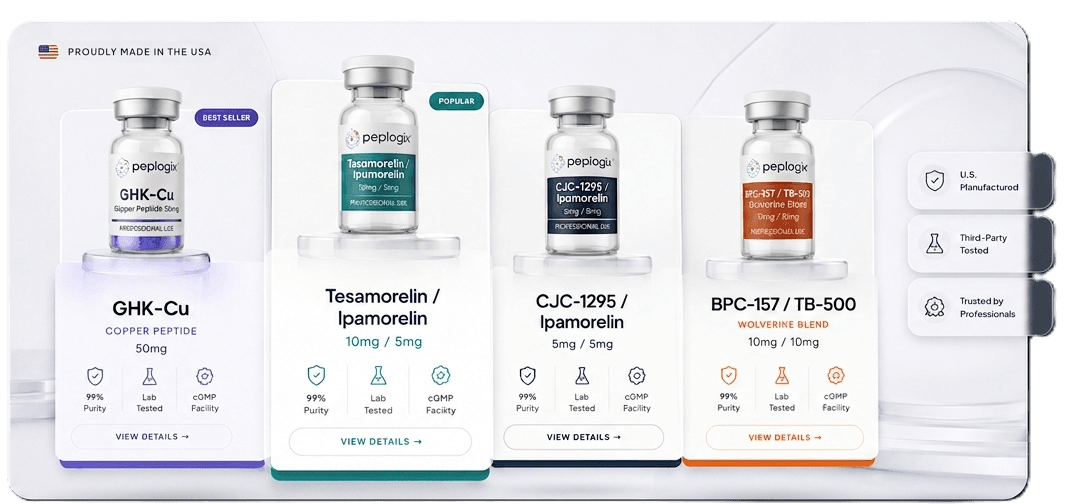 Peplogix pharmaceutical-grade peptide product showcase